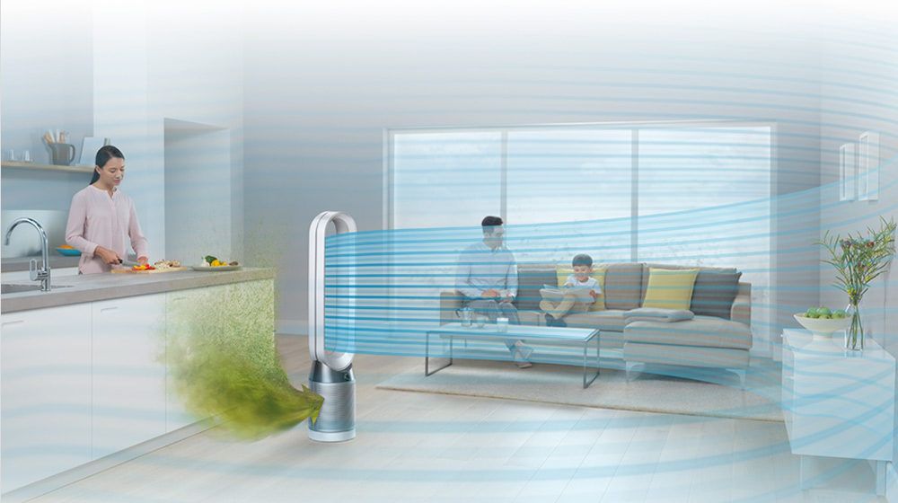 Le Dyson Pure Cool rejette un air purifié dans toute la pièce grâce à la technologie Air Multiplier™.