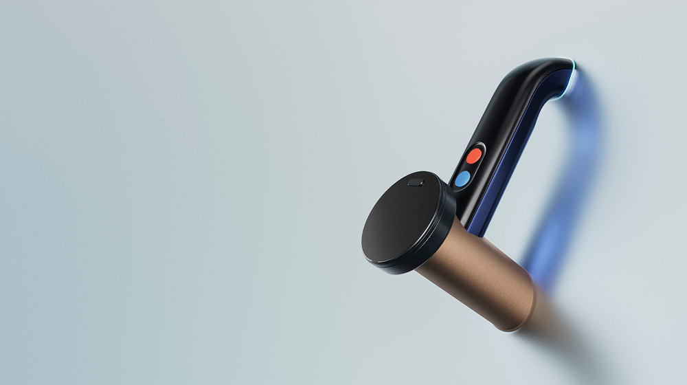 La poignée de l’aspirateur pour sols durs Dyson Clean+Wash.