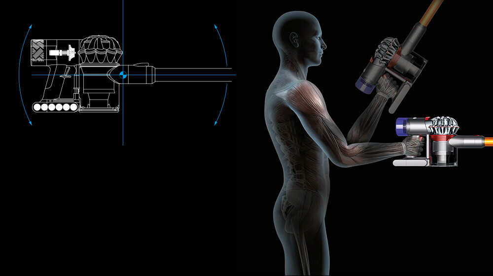 L’aspirateur Dyson V8 est plus léger et plus facile à manier.