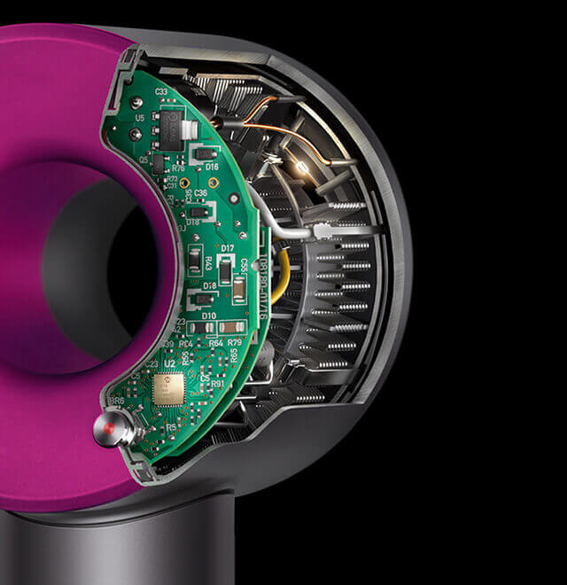 The Dyson Supersonic&trade; hair dryer in use